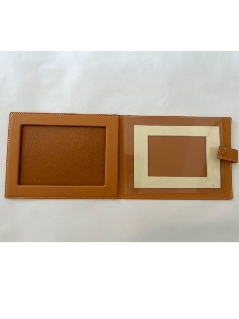 Lanvin Tan Leather Folding Picture Photo Frame, Travel, Quiet Luxury